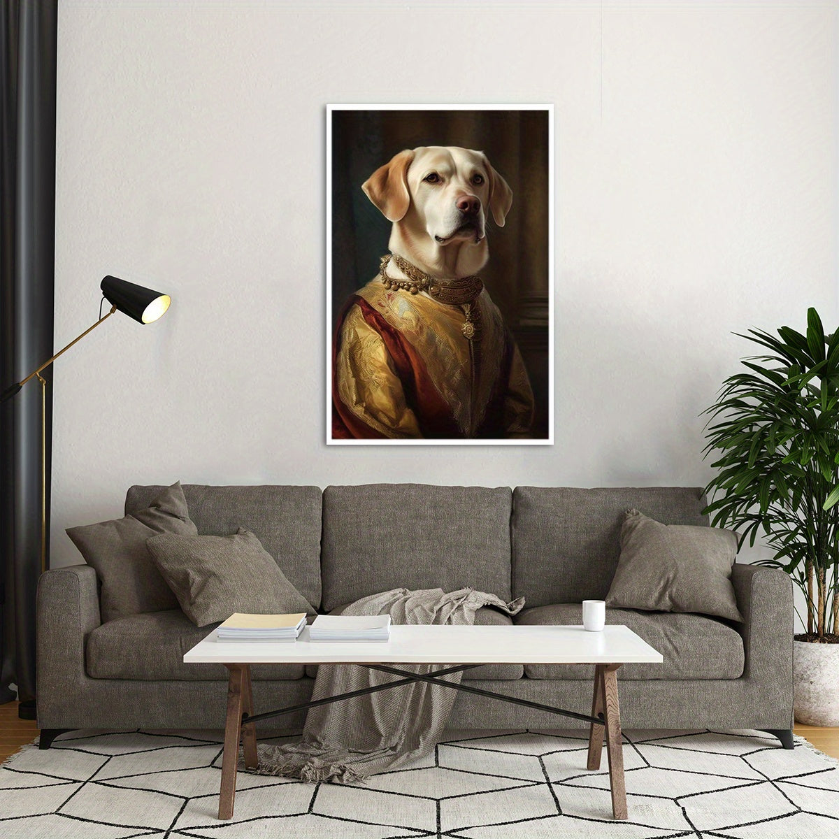 Custom Pet Portrait - Hand-Painted Regal Royal Animal Canvas Art