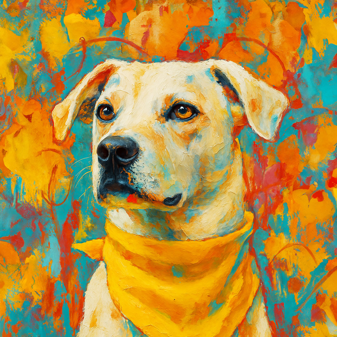 Custom Pet Portrait Canvas- Abstract Style