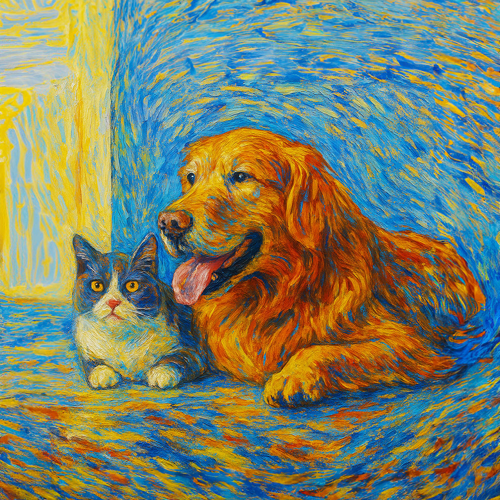 Custom Pet Portrait Van Gogh Style