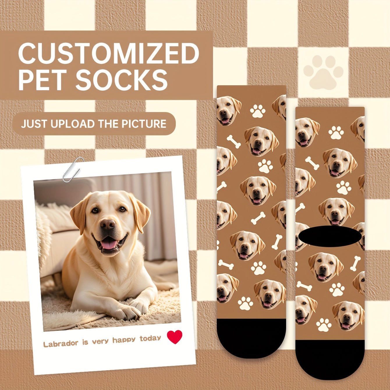 Custom Pet Portrait Socks