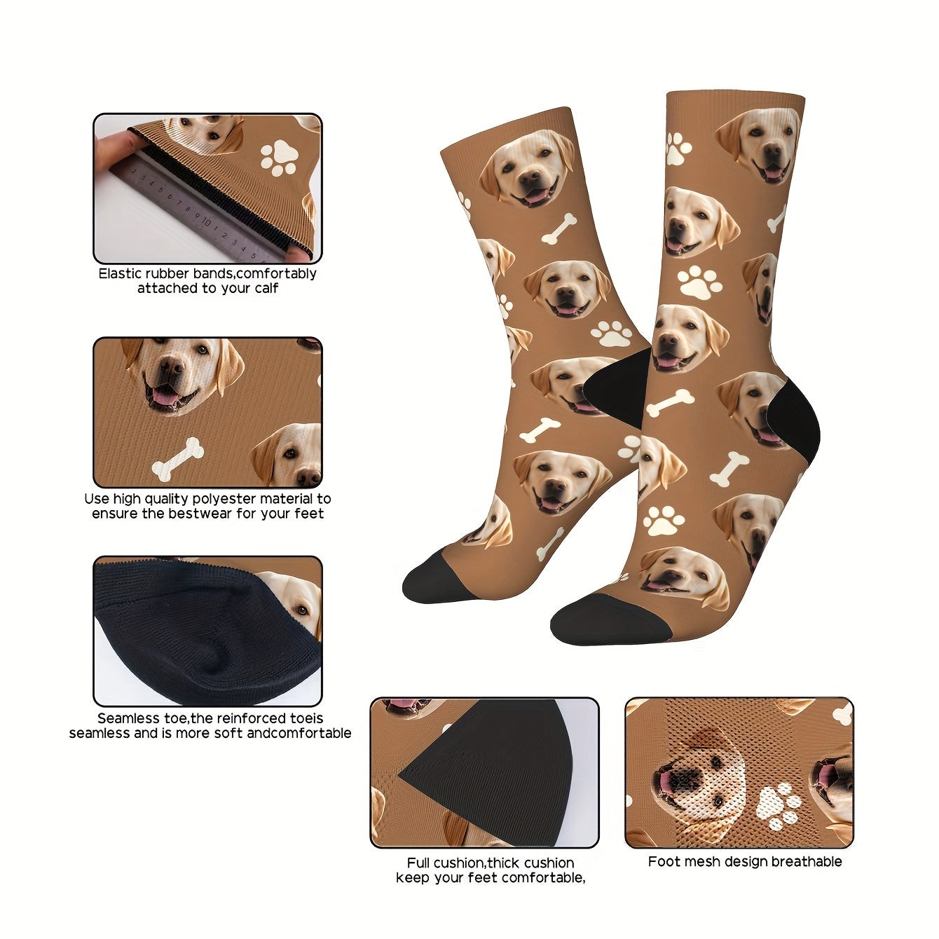 Custom Pet Portrait Socks