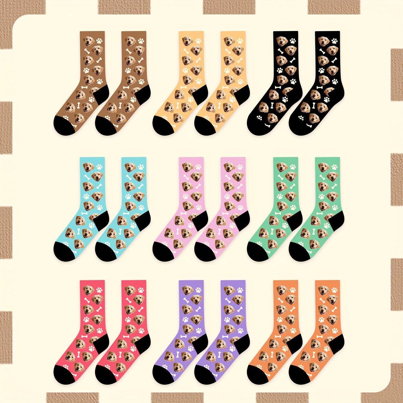 Custom Pet Portrait Socks