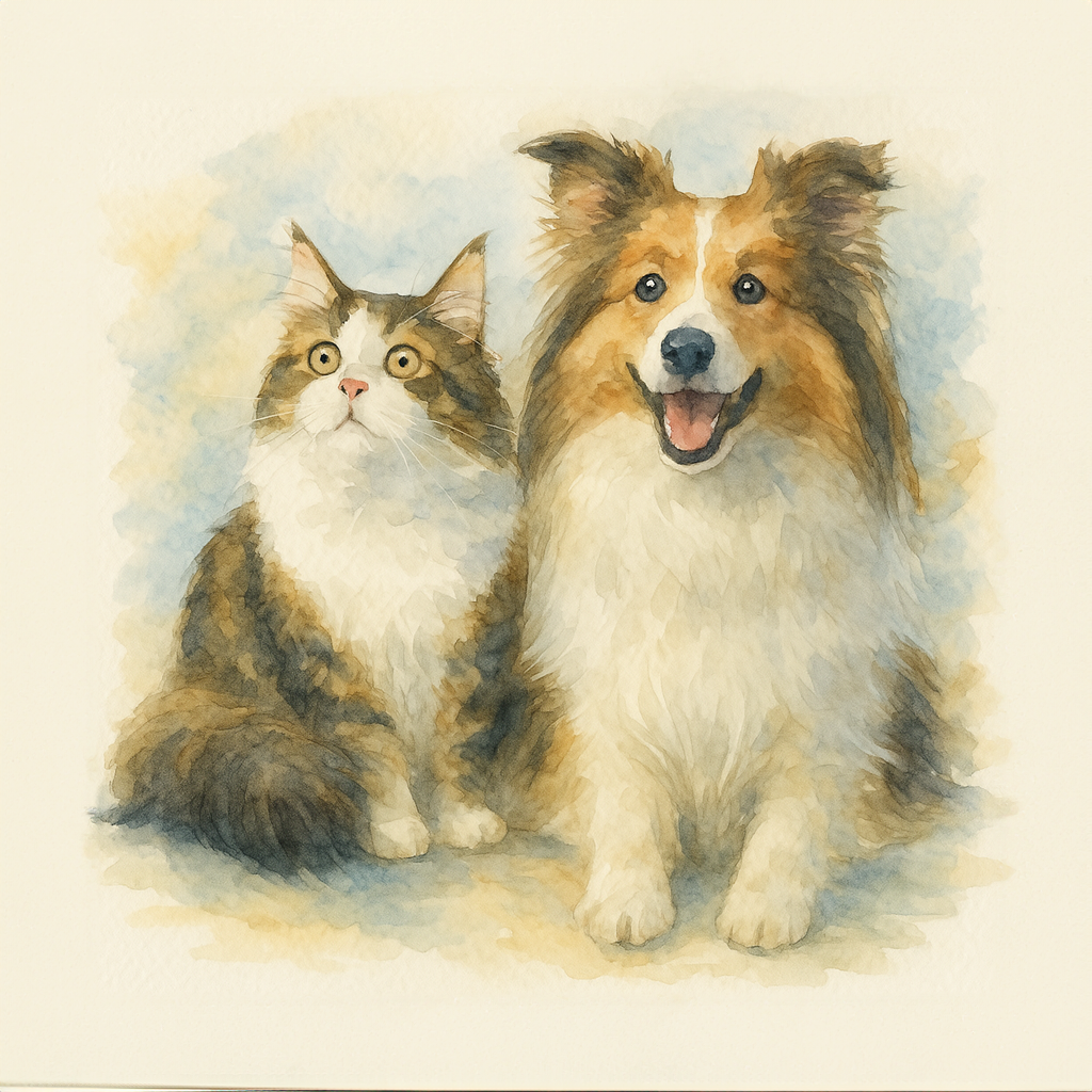 Custom Pet Portrait Watercolor Style